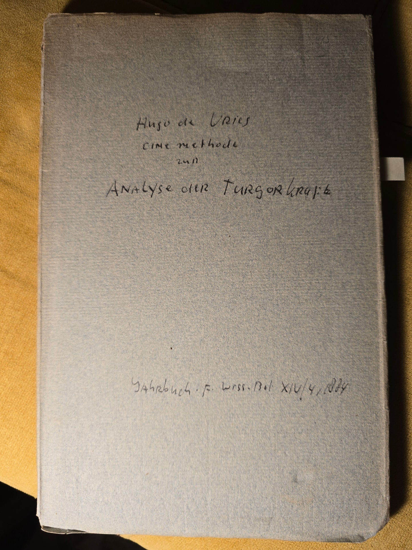 De Vries Turgor Pressure Analysis | Rare Botanical Offprint | Landbouw Provenance