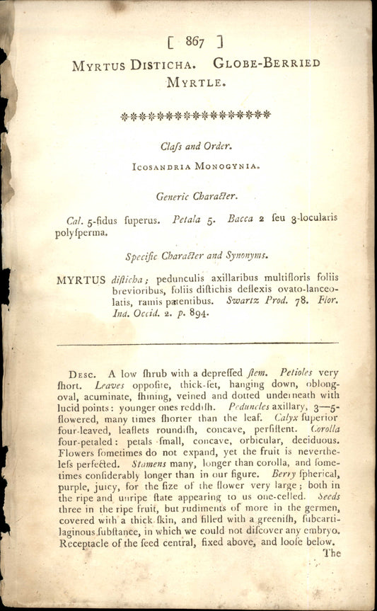 Plate 867 - Icosandria Monogynia