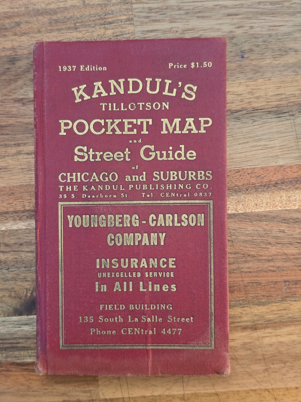 Kandul’s Tillotson Pocket Map and Street Guide of Chicago and Suburbs by Thom...