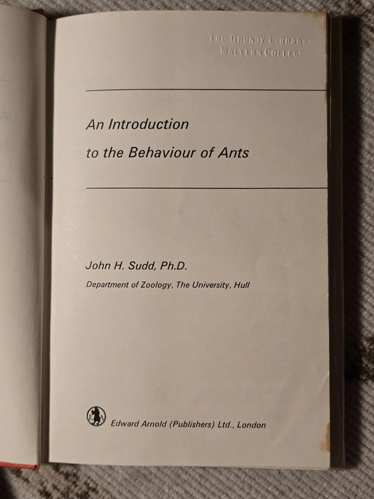 An Introduction to the Behaviour of Ants
