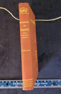 Fundamentals of Carpentry - Vol I - Walter Durbahn - 1963 Vintage HC 3rd Edition