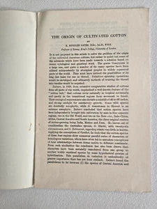 The Origin of Cultivated Cotton (1938) by R. Ruggles Gates
