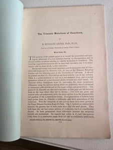 The Trisomic Mutations of Oenothera (1923) by R. Ruggles Gates