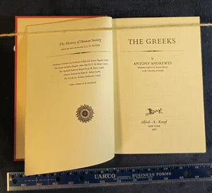 The Greeks : The History of Human Society 1967 First American Edition - Andrewes
