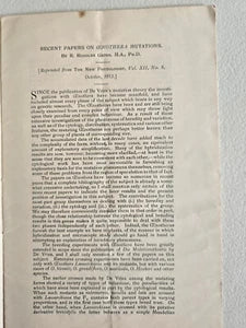 Recent Papers on Oenothera Mutations (1913) by R. R. Gates