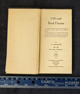 AFJ Riechers FULL LENGTH ROOF FRAMER 1944 Calculations