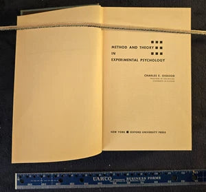 Vintage Osgood Method And Theory And Experimental Psychology 1959