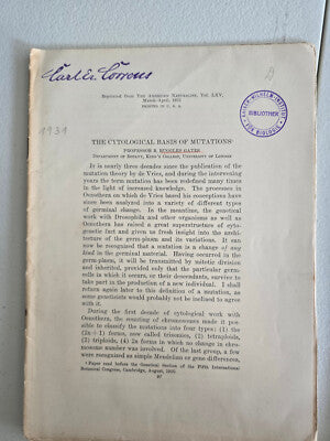 The Cytological Basis of Mutations (1931) by R. Ruggles Gates