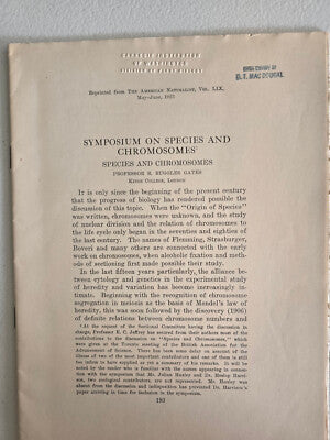 Species and Chromosomes (1925) by R. Ruggles Gates