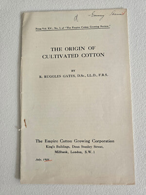 The Origin of Cultivated Cotton (1938) by R. Ruggles Gates