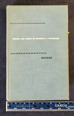 Vintage Osgood Method And Theory And Experimental Psychology 1959
