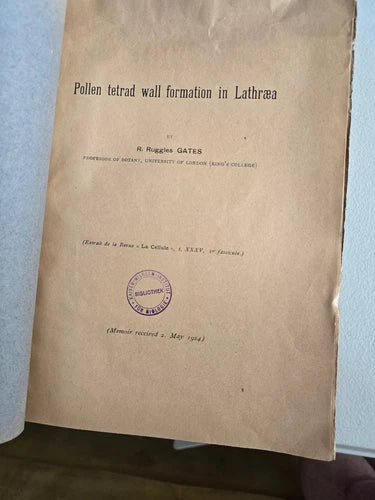 Pollen Tetrad Wall Formation in Lathraea (1924) by R. Ruggles Gates