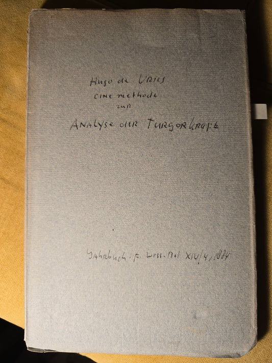 De Vries Turgor Pressure Analysis | Rare Botanical Offprint | Landbouw Provenance