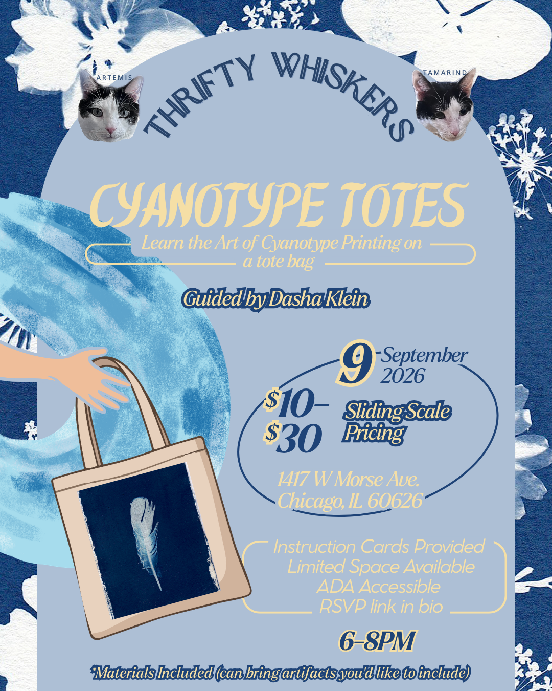 Cyanotype Totes Guided by Dasha Klein