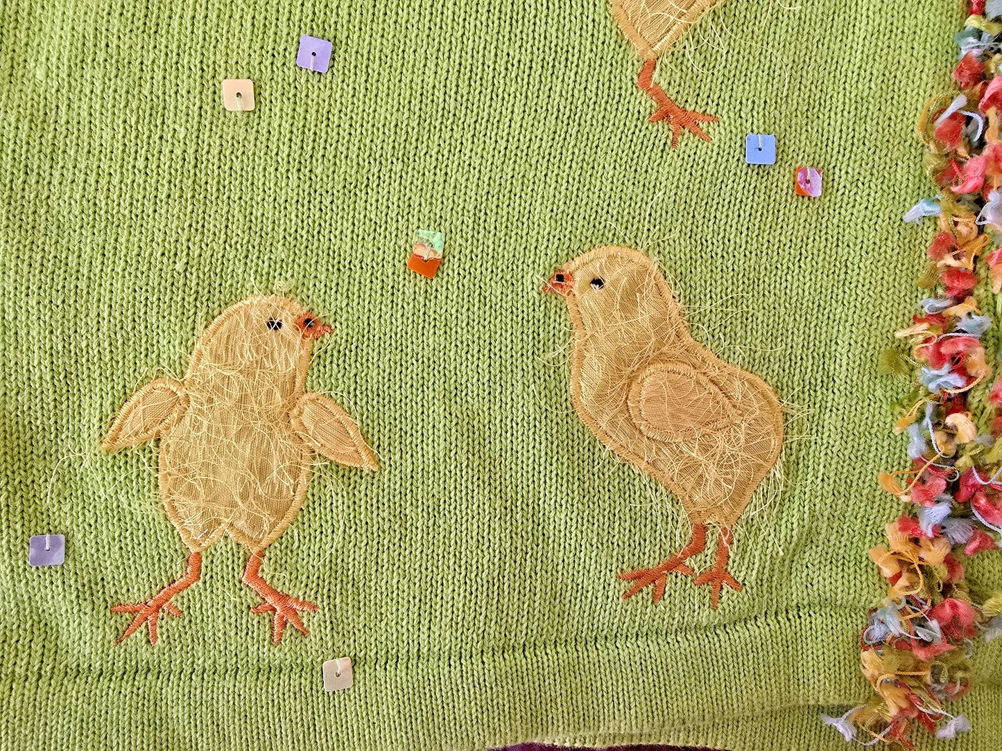 VTG Design Options by Philip & Jane Gordon Green Cardigan Chicks Party XXLarge