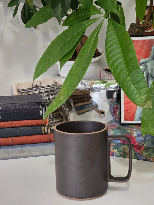 Hasami Porcelain Japan Black & Tan Matte Textured Mug Ceramic Cup