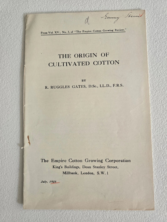 The Origin of Cultivated Cotton (1938) by R. Ruggles Gates