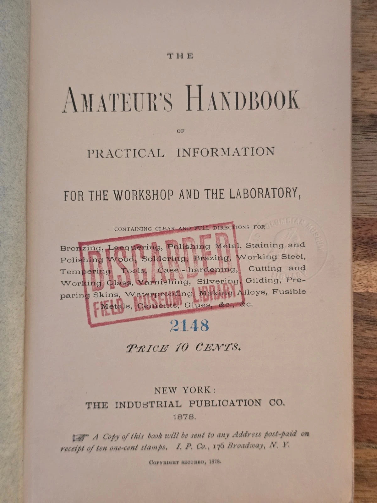 The Amateur’s Handbook of Practical Information (1878)