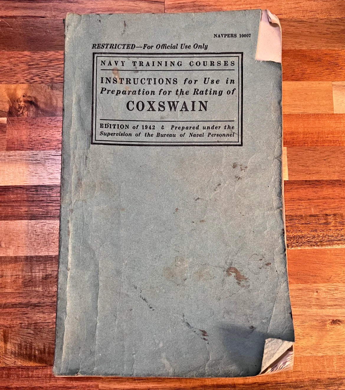 Navy Training Courses - Coxswain - 1942 Edition - Navpers 10007