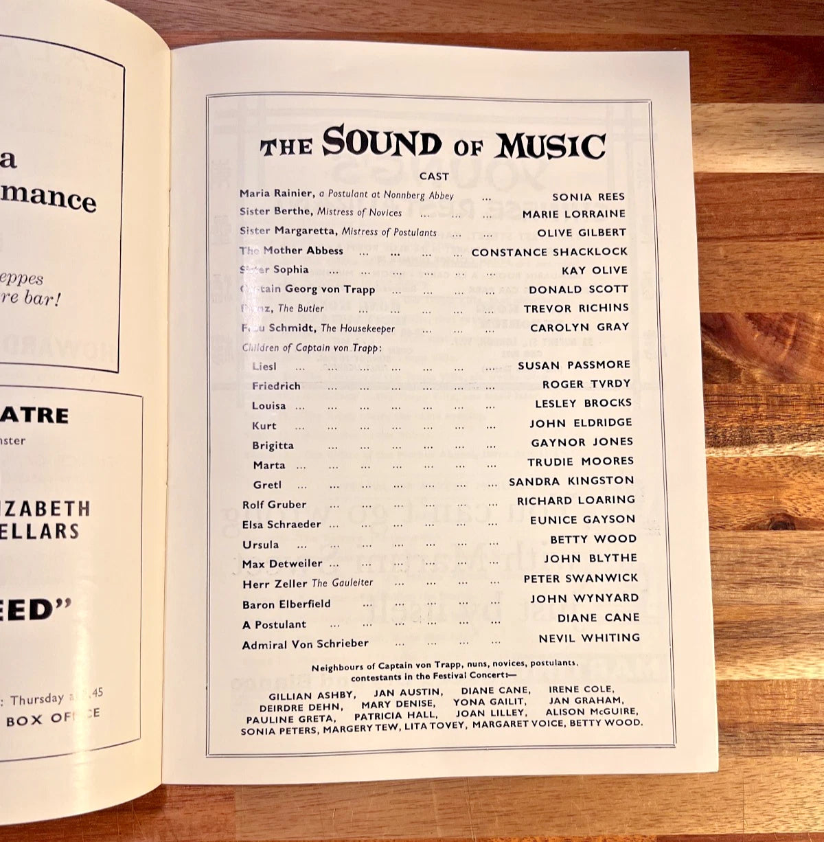 The Sound of Music Programme 1961 London Palace Theatre Rodgers Hammerstein
