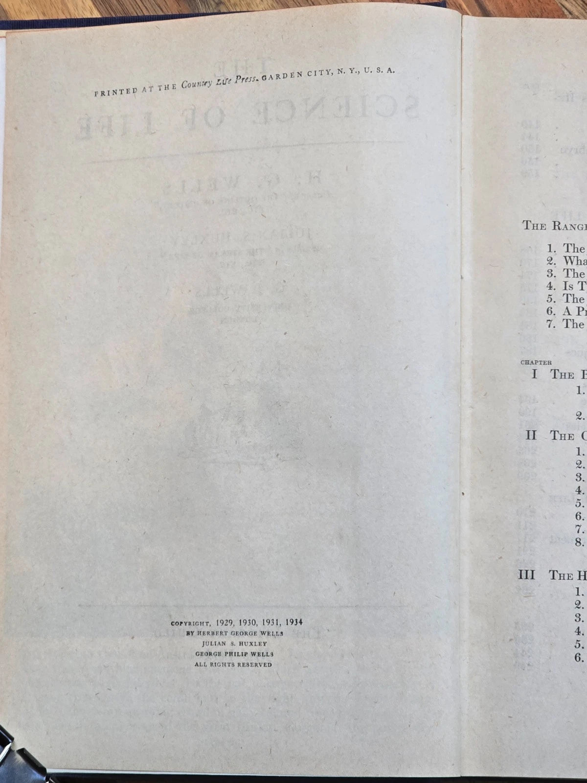The Science of Life (Wells, Huxley, Wells, Literary Guild c.1934)