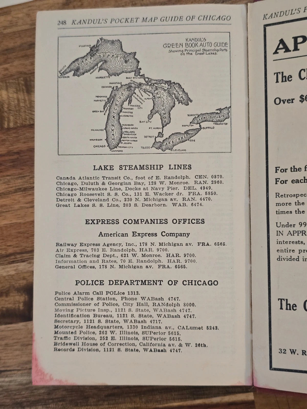 Kandul’s Tillotson Pocket Map and Street Guide of Chicago and Suburbs by Thom...
