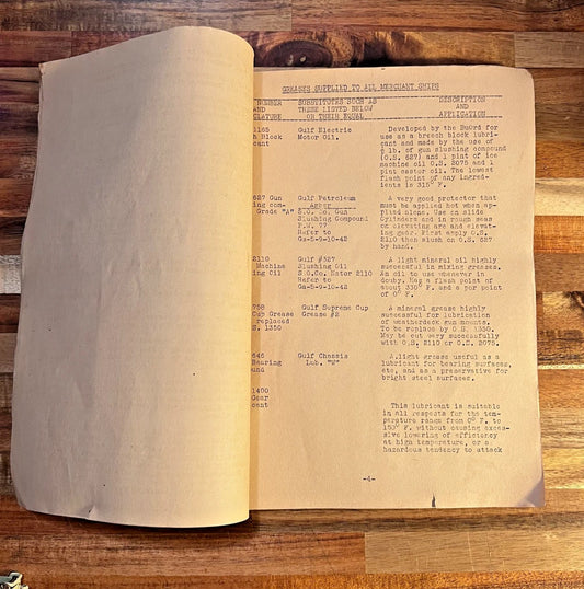 Ordnance Lubrication Outline U.S. Naval Armed Guard June 6, 1944