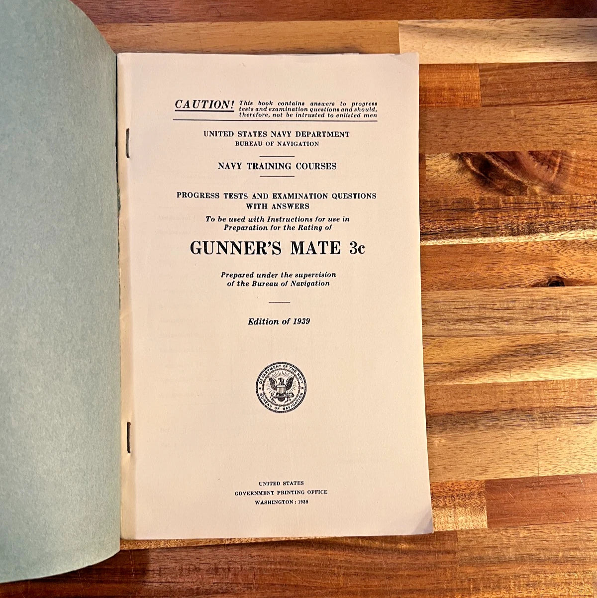 Navy Training Courses - Gunners Mate 3c - 1939 Edition