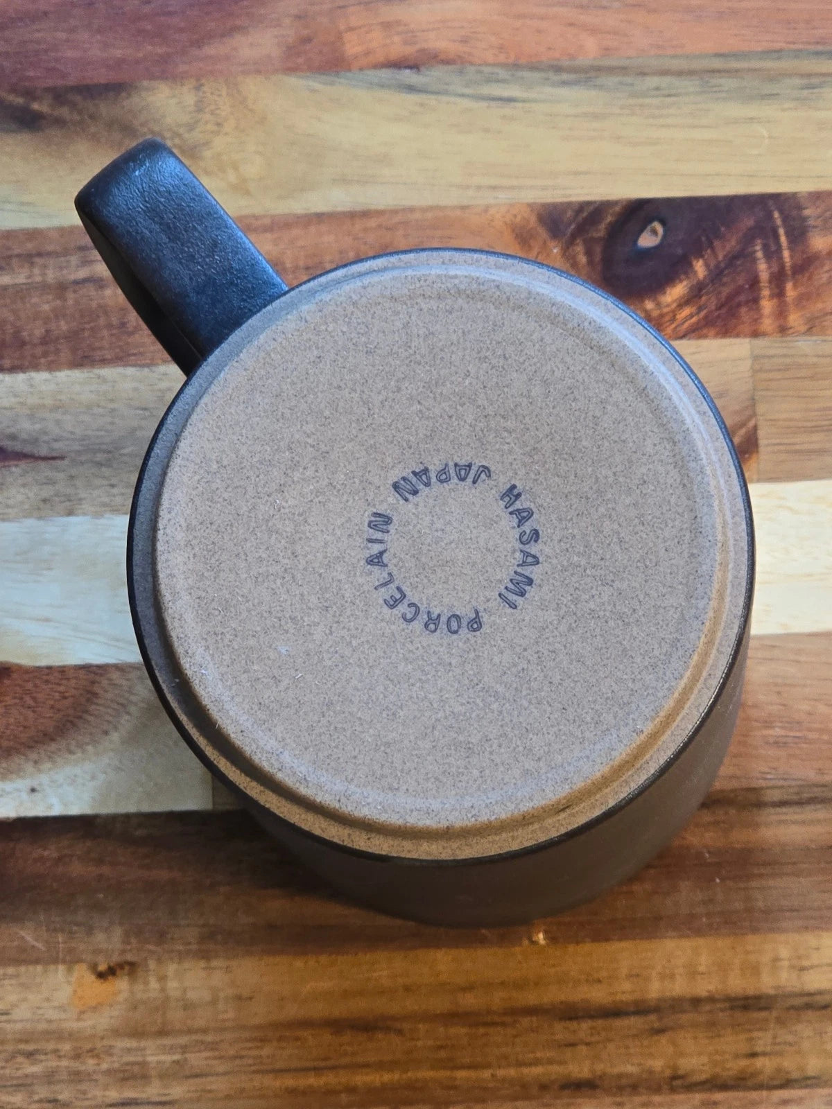 Hasami Porcelain Japan Black & Tan Matte Textured Mug Ceramic Cup
