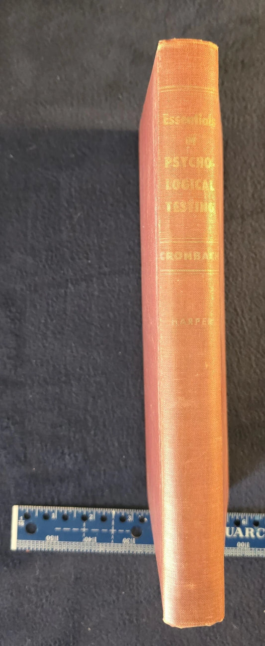 Essentials of Psychological Testing - Lee J. Cronbach 1949, Hardcover 1st Ed.