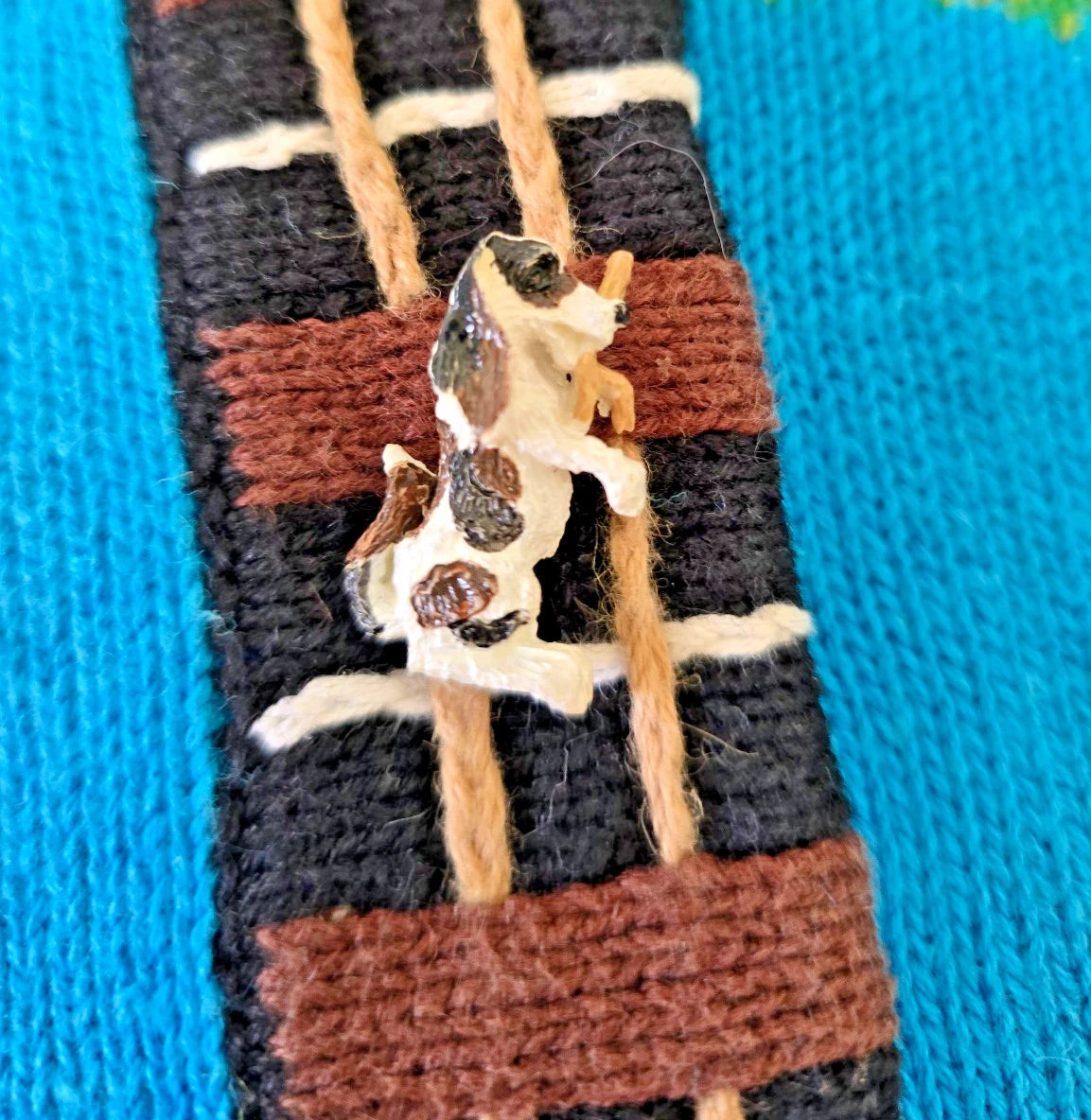 VTG Storybook Knits Cardigan Sweater 1X Blue Doggy Daycare Wonderland