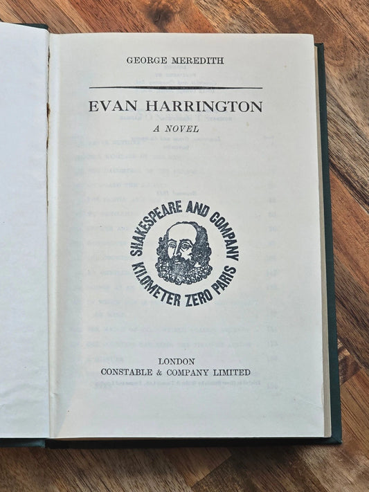 1948 Evan Harrington George Meredith HC DJ Shakespeare & Co Paris Stamp