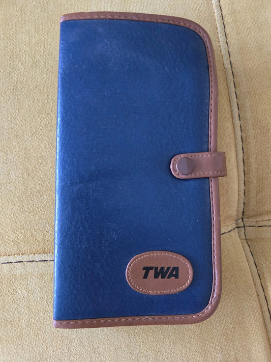 Vintage 1984 TWA Trans World Airlines Travel Organizer Case w/ Ambassadors Club
