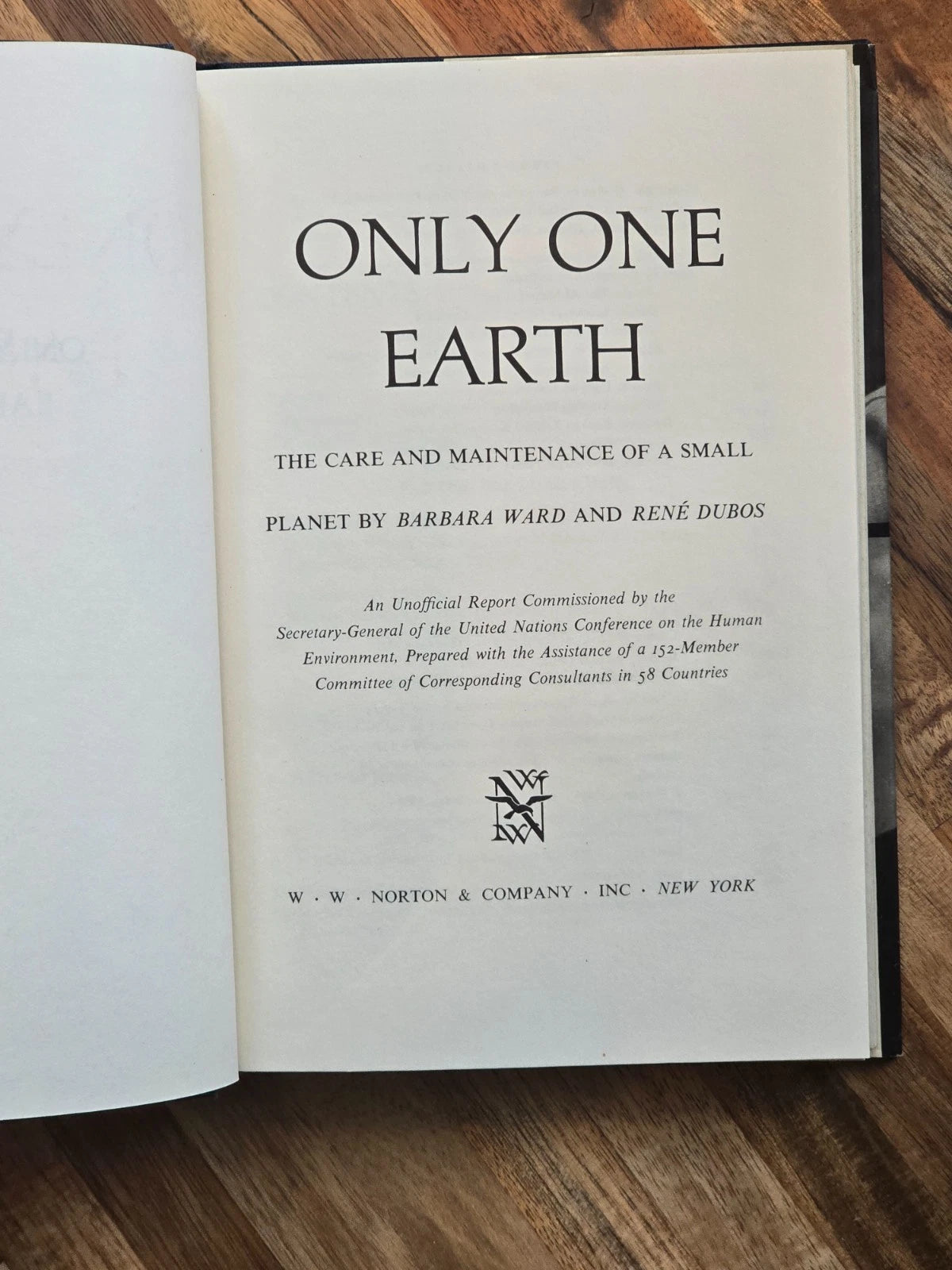 Only One Earth 1972 1st Ed. Ward & Dubos | UN Environment Report Ecology HC