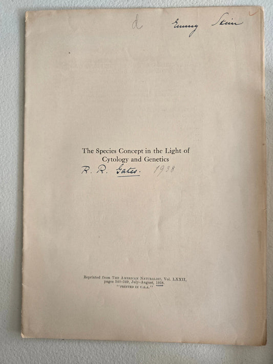 The Species Concept in the Light of Cytology and G by R. Ruggles Gates