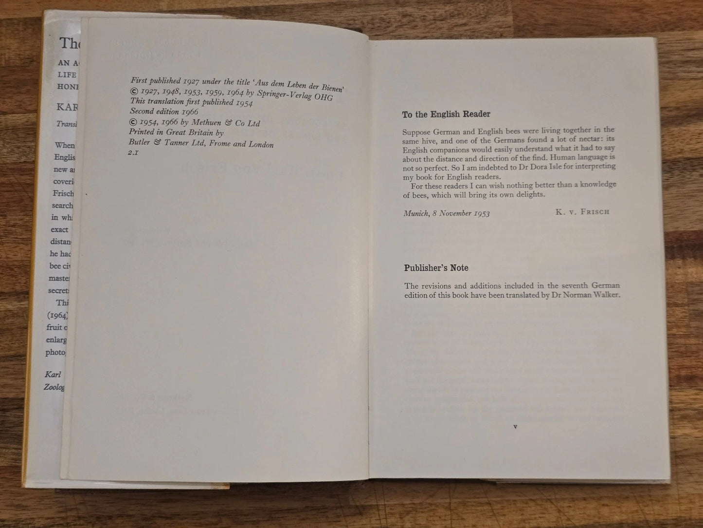 The Dancing Bees by Karl von Frisch - Second Edition (English Translation)