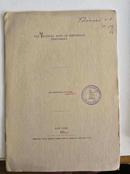 The Material Basis of Mendelian Phenomena (1910) by Reginald Ruggles Gates