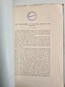 The Chromosomes of Oenothera Mutants and Hyb by Reginald Ruggles Gates