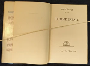 James Bond Novel - Thunderball - By Ian Fleming 1961 Book Club Edition 007, Viki