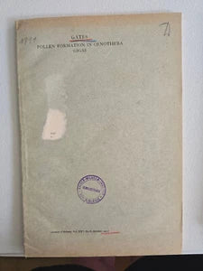 Pollen Formation in Oenothera gigas (1911) by Reginald Ruggles Gates