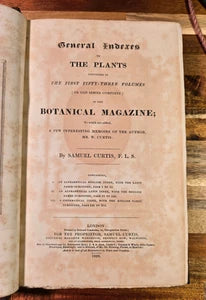 Curtis’s Botanical Magazine Index to Vols. 1–53 (1828) + Cursive Continuation