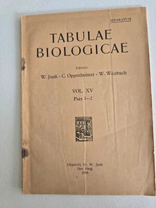 Tabulae Biologicae Vol. XV Pars 1– by Multiple Editors (incl. W. Junk)