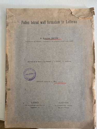 Pollen Tetrad Wall Formation in Lathraea (1924) by R. Ruggles Gates