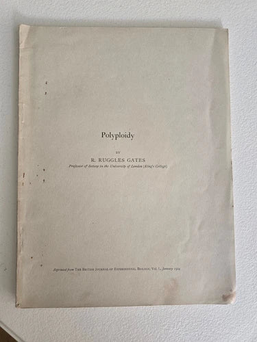 Polyploidy (1924) by R. Ruggles Gates